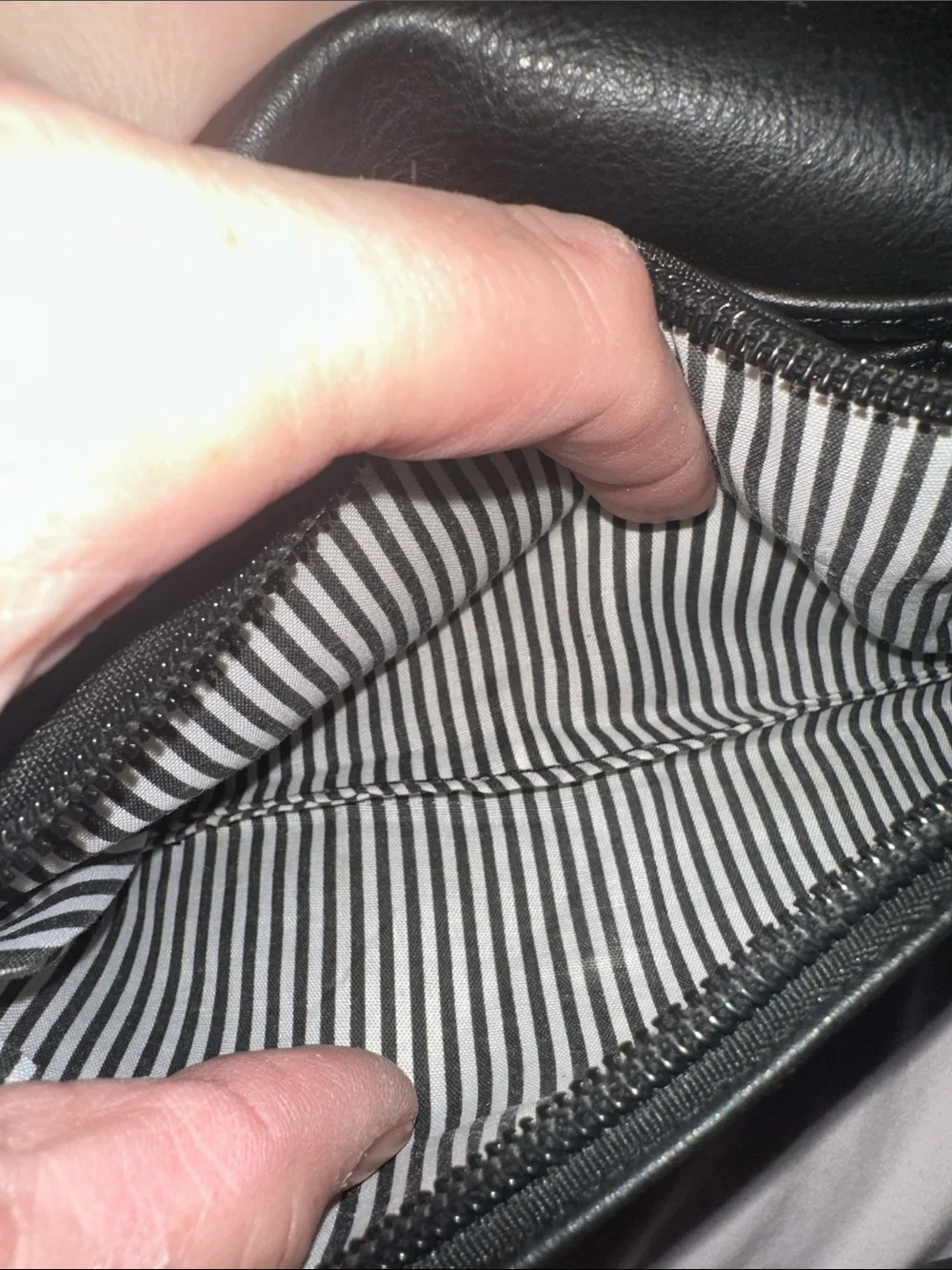 Carolya Tucker Fold-Over Black Leather Wristlet Clutch with Metal Logo Plaque ne